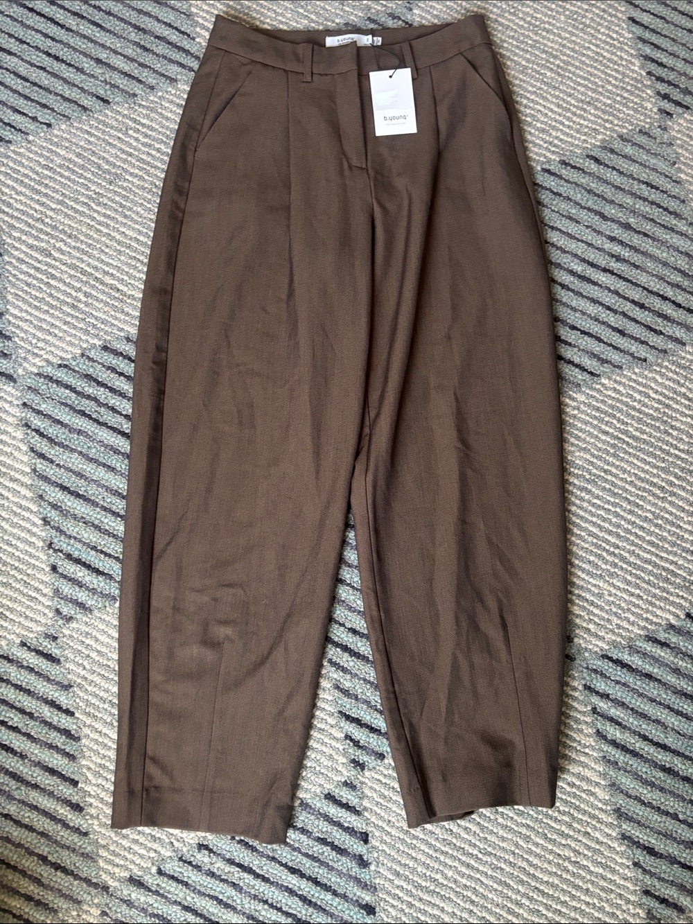 Unbranded Brown Pleated Men's Dress Pants
